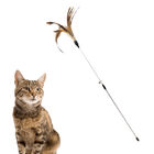 Смешной Эксерсисер играя взаимодействующего кота забавляется пластиковый материал с мехом пера поставщик