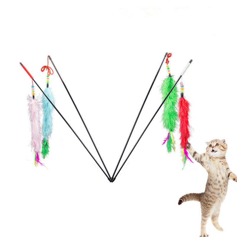 Кот моды взаимодействующий забавляется игрушки кота мягкого длинного хвоста ручки пер плюша воспитательные поставщик